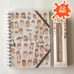 Combo Chico: Cuaderno Kitten + Roller Pen kitten + Market Bag de regalo!