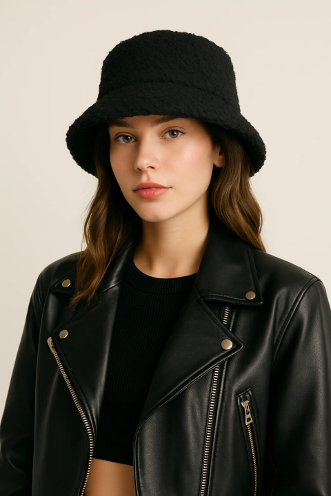 Gorro Piluso Negro Bouclé - comprar online