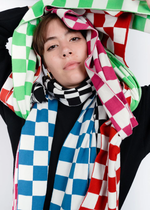 IRIS Bufanda a cuadros tubular (bifaz)