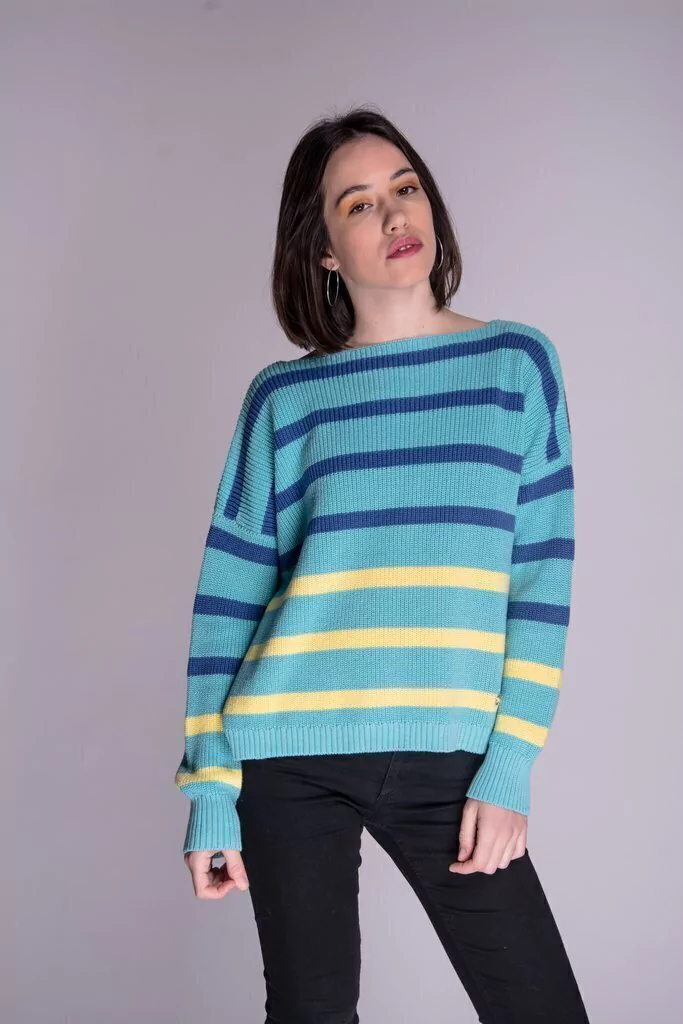 Daiana. Sweater perlado rayado