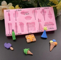 Molde Silicona Comidas Helado Fondant Porcelana Fria - comprar online