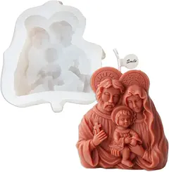 Molde Silicona Vela Navideña Sagrada Familia