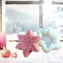 Molde Silicona Copo De Nieve Jabones Velas Chocolate - comprar online