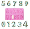 Molde Silicona Numeros Con Flores Chupetin Chocolate Isomalt