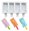 Molde Silicona Paleta Helado Textura Madera