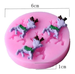 Molde Silicona 3 Renos Navidad Fondant Porcelana Fria - comprar online