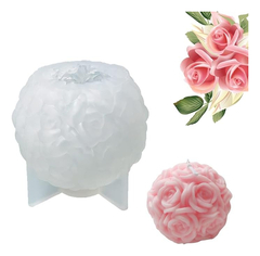 Molde Silicona Topiario Rosas Pequeño Vela Jabon M2 Color Cristal