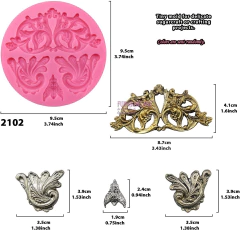 Molde Silicona Detalles Barroco Fondant Porcelana Fria Yeso - comprar online
