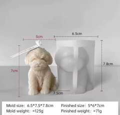 Molde Silicona Vela Perrito Caniche Mediano - comprar online