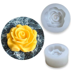 Molde Silicona Vela Rosa Flor M2 Vela Jabon