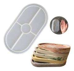 Molde De Silicona Para Resina Epoxi Bandeja Ovalado