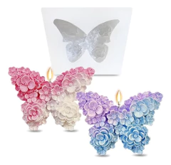 Molde Silicona Vela Mariposa De Flores Pequeña