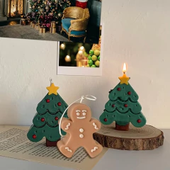 Molde Silicona Vela Navideña Muñeco De Jengibre - tienda online
