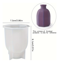 Molde Silicona Florero Liso Facetado M5 Para Resina Cemento - comprar online