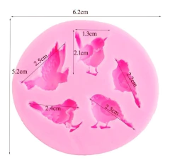Molde Silicona 5 Pajaros Pajaritos Pequeño - comprar online