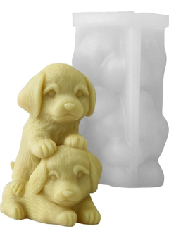 Molde Silicona Vela Cachorros Perritos Jugando