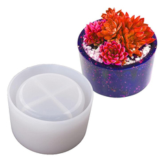 Molde Silicona Contenedor Vela Maceta Xl Liso Concreto - tienda online