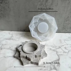 Molde De Silicona Porta Vela Mandala Resina Cemento - comprar online