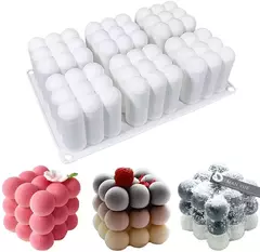 Molde Silicona Velas 6 Cubos Burbuja - comprar online