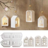 Molde Silicona Adorno Casitas mini faroles concreto - comprar online