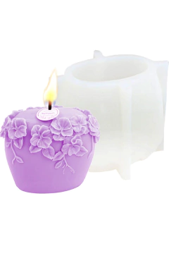 Molde Silicona Velas Flores Talladas M3 - comprar online