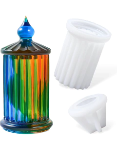 Molde Silicona Florero Contenedor Rayado Tapa Marroquí - Fun Style Design