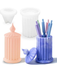 Molde Silicona Florero Contenedor Rayado Tapa Marroquí - comprar online