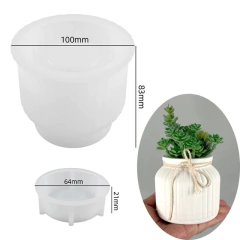 Molde Silicona Contenedor Con Tapa Florero Grande Resina Concreto en internet