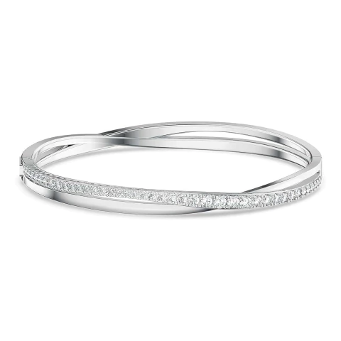 Pulsera Swarovski Twist Rows 5565210 Blanco  Baño de Rodio 