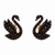 Aros de botón Swarovski Swan 5684608 Cisne Negro