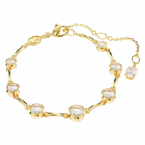 Pulsera Swarovski Tennis Imber 5705465 Tallas Redondas, Blanca, Dorado