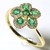 Anillo Oro Amarillo 18 Kts Esmeraldas y diamantes ANDE290 - La Peregrina - Joyas y Relojes