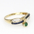 Anillo Oro Amarillo 18 Kts Diamantes, Zafiros Azules y Esmeralda ANDZE045
