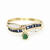 Anillo Oro Amarillo 18 Kts Diamantes, Zafiros Azules y Esmeralda ANDZE045 - comprar online