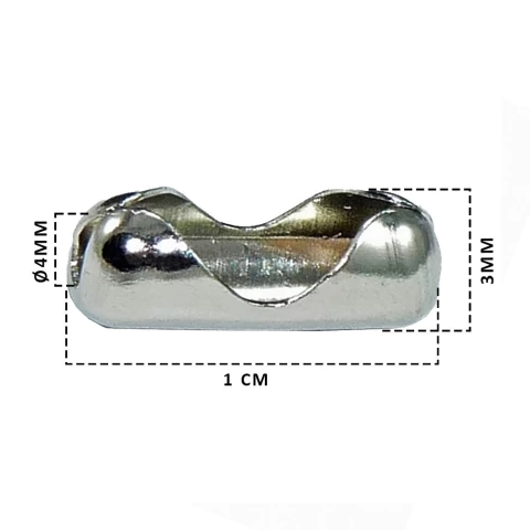 Corrente De Bolinha 2mm 10 Metros + Fecho Canoa Para Chaveiros