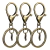 Argola Batida 30mm Para Chaveiros Com Fecho Mosquetão Ouro Velho 10 unidades