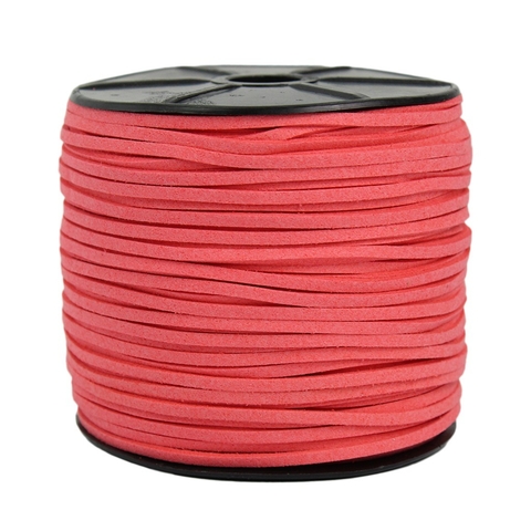 Rolo Fio de Camurça Rosa 2.7mm Para Artesanato - 10 Metros