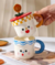 Taza de cerámica con tapa Flor - comprar online