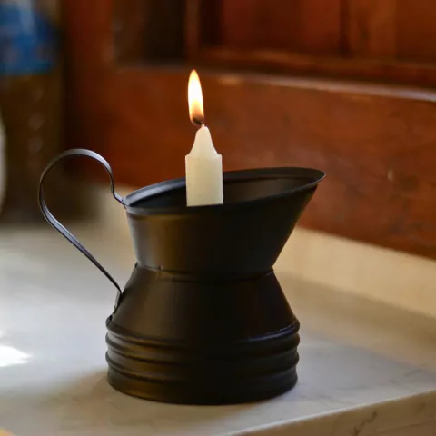 Castiçal Galvanizado na cor preta