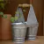 Duplo Balde Galvanizado P com Alça de Madeira