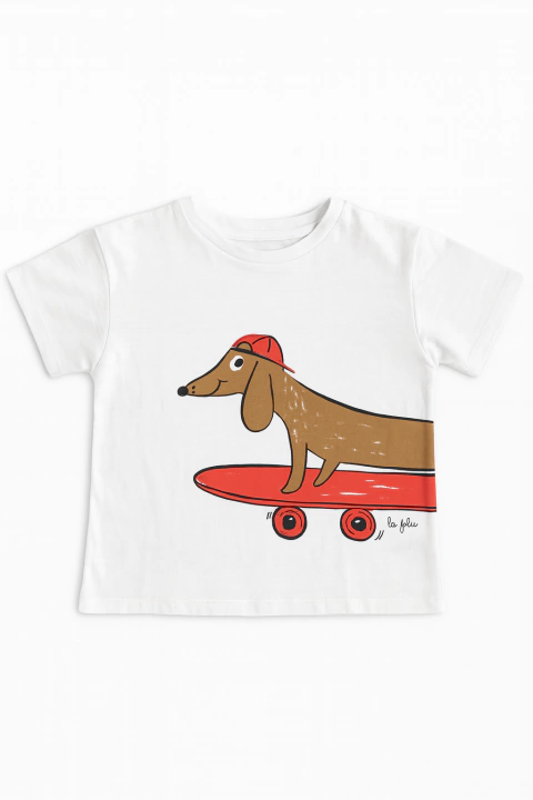 Remera perro skate coral - comprar online