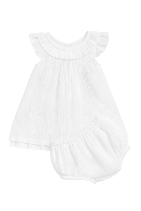 Vestido helena gasa doble bordada - comprar online