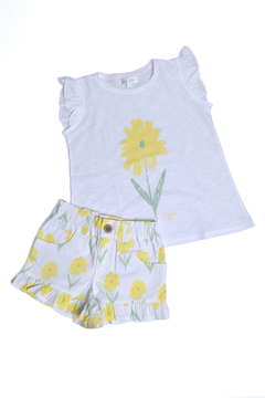 Remera flame estampada Margarita amarilla - comprar online
