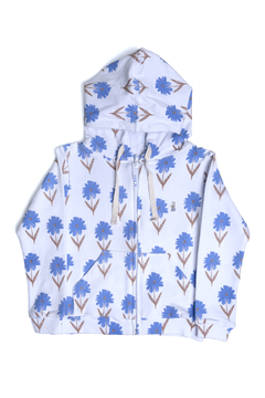 Campera frisa rustico Margarita azul