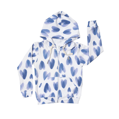 Campera canguro rustico corazon azul