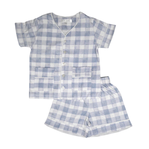 Pijama Clasico Vichy celeste