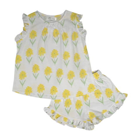 Pijama alforzas margaritas