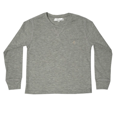 Buzo Clásico mini wafle gris