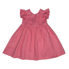 Vestido Vivian/lino fucsia