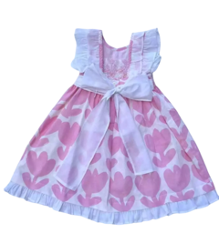 Vestido smock lino Tulipán rosa en internet